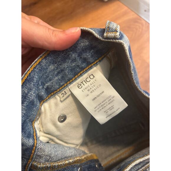 NWT Etica Leia Ultra High Rise Straight Jean In Bluestone Size 24 - Picture 7 of 10